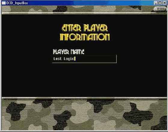 Пример ввода текста в игре